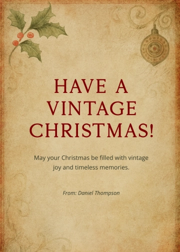 Free Vintage Christmas Wishes Template to Edit Online