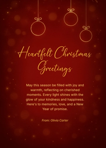 Free Red and Gold Christmas Wishes Template to Edit Online