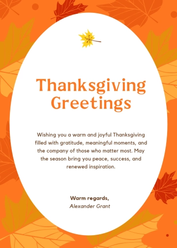 Free Professional Thanksgiving Wishes Template to Edit Online