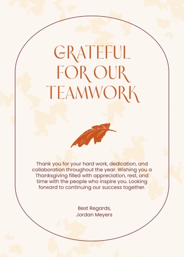 Free Work Thanksgiving Wishes Template to Edit Online