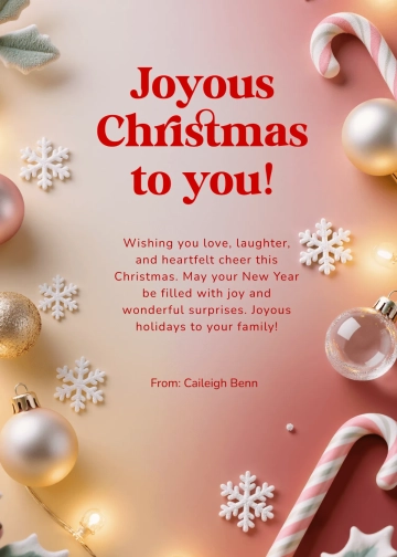 Free Sweet Christmas Wishes Template to Edit Online