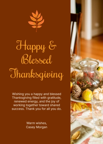 Free Happy and Blessed Thanksgiving Wishes Template to Edit Online