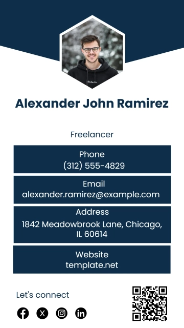 Free Freelancer vCard QR Template to Edit Online