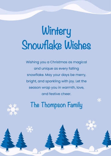 Free Snowflakes Christmas Wishes Template to Edit Online