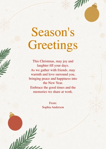 Free Colleague Christmas Wishes Template to Edit Online