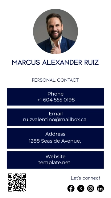 Free Personal vCard QR Template to Edit Online