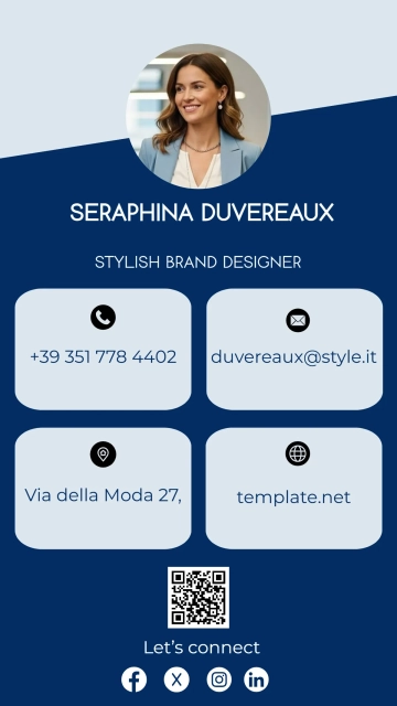 Free Stylish vCard QR Design Template to Edit Online