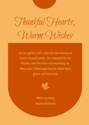 Free Beautiful Autumn Thanksgiving Wishes Template to Edit Online