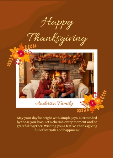 Free Modern Photo Thanksgiving Wishes Template to Edit Online