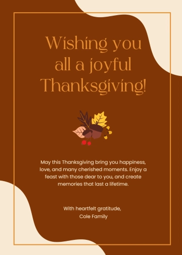 Free Thanksgiving Message Wishes Template to Edit Online