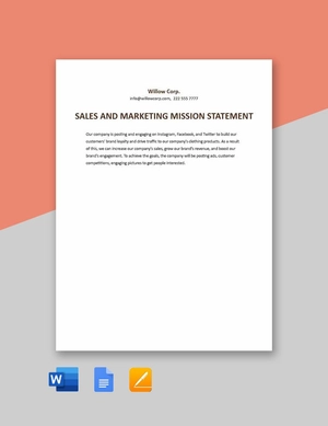 Social Media Marketing Mission Statement Template
