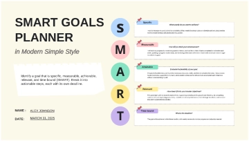 Free Smart Goals Planner in Modern Simple Style to Edit Online