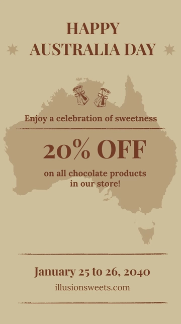 Free Vintage Australia Day Whatsapp Post Template to Edit Online