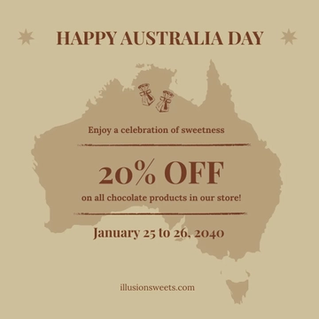 Free Vintage Australia Day Linkedin Post Template to Edit Online
