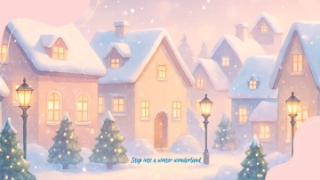Christmas Village Aesthetic Background Template