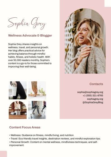 Free Wellness Media Kit Template to Edit Online