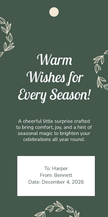 Free Seasonal Gift Tag Template to Edit Online