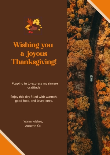 Free Business Appreciation Thanksgiving Wishes Template to Edit Online