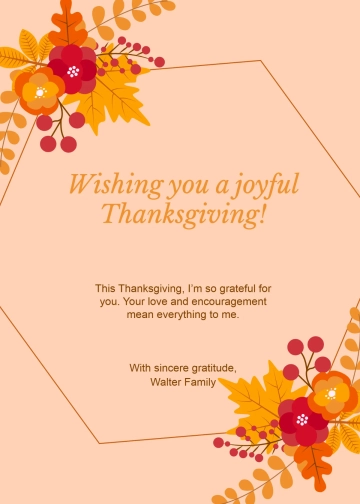 Free Thanksgiving Wishes Ecard Template to Edit Online