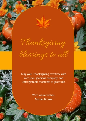 Free Luxe Thanksgiving Wishes Template to Edit Online
