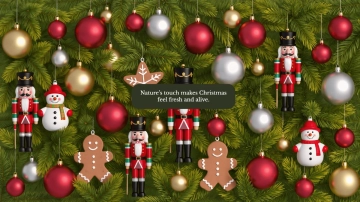 Free Christmas Leaves Aesthetic Background Template to Edit Online