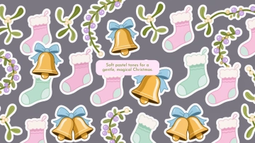 Free Aesthetic Pastel Christmas Scene Background Template to Edit Online