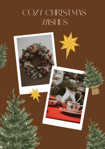 Free Rustic Christmas Photo Collage Template to Edit Online