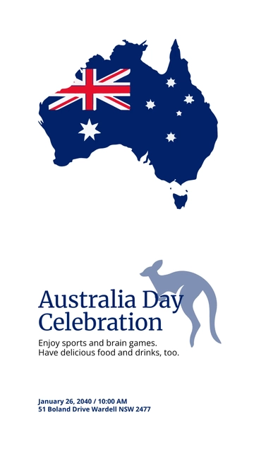 Free Australia Day Celebration Instagram Story Template to Edit Online