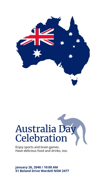 Free Australia Day Celebration Snapchat Geofilter Template to Edit Online