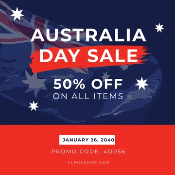 Free Australia Day Sale Promotion Instagram Post Template to Edit Online