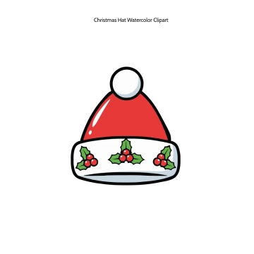 Free Christmas Hat Watercolor Clipart Template to Edit Online