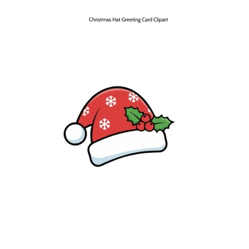 Free Christmas Hat Greeting Card Clipart Template to Edit Online