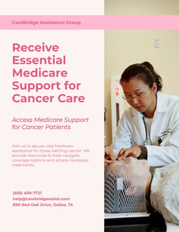 Free Medicare Assistance Cancer Flyer Template to Edit Online