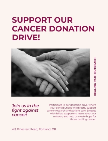 Free Donation Drive Cancer Flyer Template to Edit Online