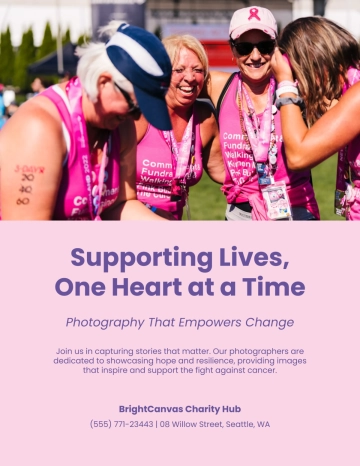 Free Creative Charity Support Cancer Flyer Template to Edit Online