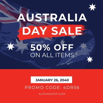 Free Australia Day Sale Promotion Linkedin Post Template to Edit Online