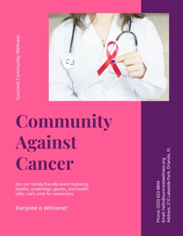Free Colorful Community Event Cancer Flyer Template to Edit Online