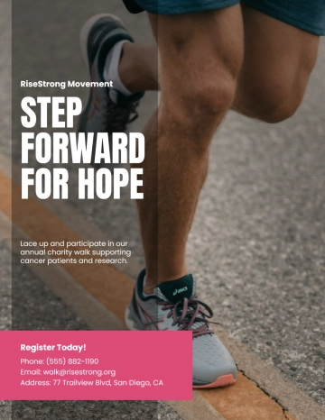 Free Walk for a Cause Cancer Flyer Template to Edit Online