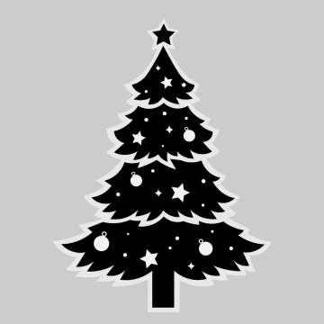 Free Black and White Christmas Tree Clipart Template to Edit Online