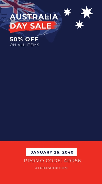 Free Australia Day Sale Promotion Snapchat Geofilter Template to Edit Online