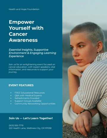 Free Health Education Cancer Flyer Template to Edit Online