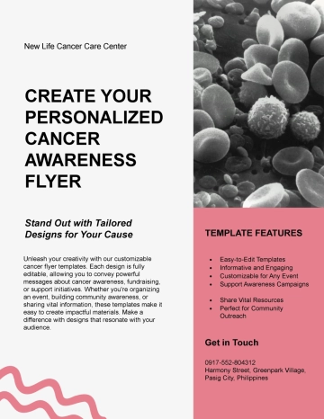 Free Customizable Design Cancer Flyer Template to Edit Online