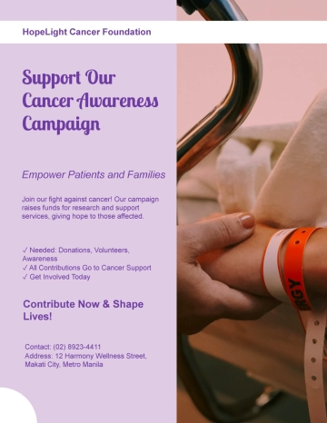 Free Fight Cancer Awareness Flyer Template to Edit Online