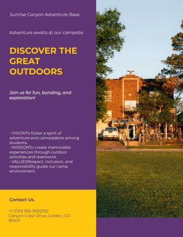 Free University Camping Flyer Template to Edit Online