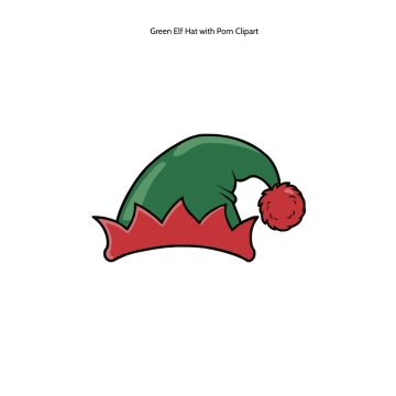 Free Green Elf Hat with Pom Clipart Template to Edit Online