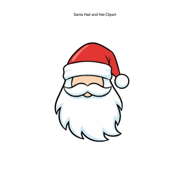 Free Santa Hair and Hat Clipart Template to Edit Online