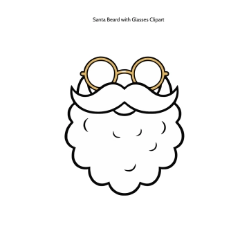 Free Santa Beard with Glasses Clipart Template to Edit Online