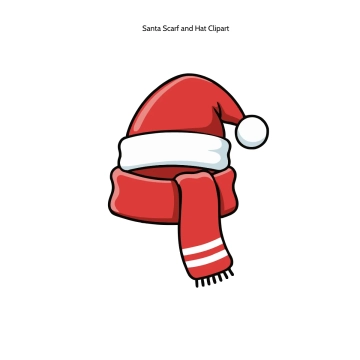Free Santa Scarf and Hat Clipart Template to Edit Online