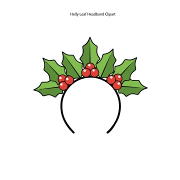 Free Holly Leaf Headband Clipart Template to Edit Online