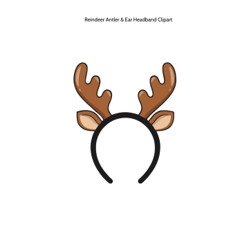 Free Reindeer Antler & Ear Headband Clipart Template to Edit Online